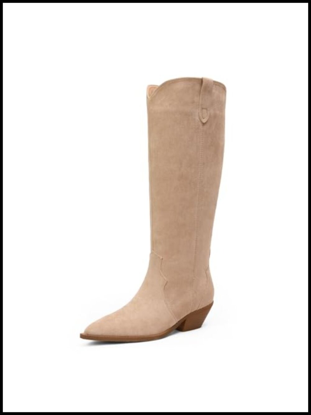 Women's Knee High Boots Pointed Toe 2" Chunky Heel Western Pull-On Riding Boots